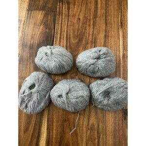 5 Skeins Mohair Yarn Grey Mix 120g #293